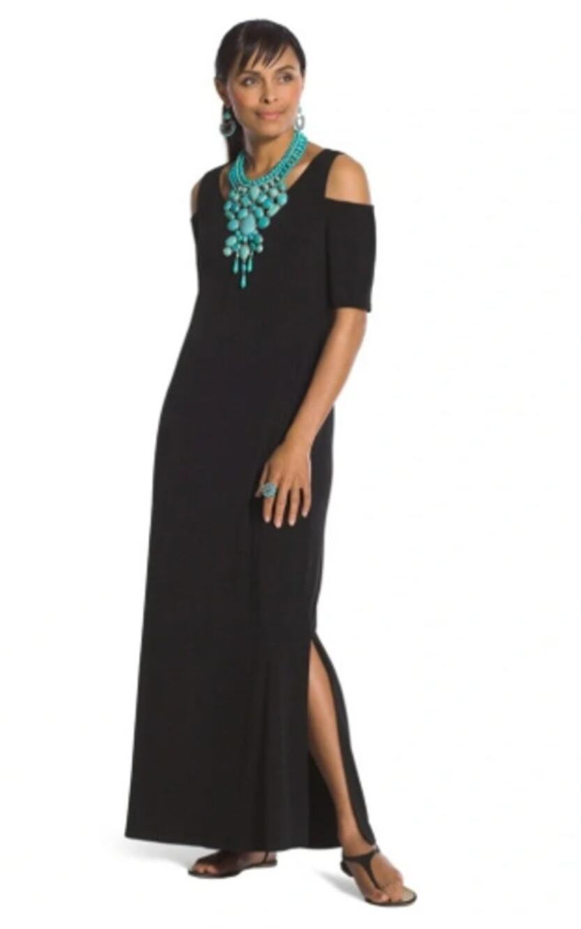 Chico's Cold Shoulder Maxi Dress **Set of 3** Black, Navy and Blue Size 0/S